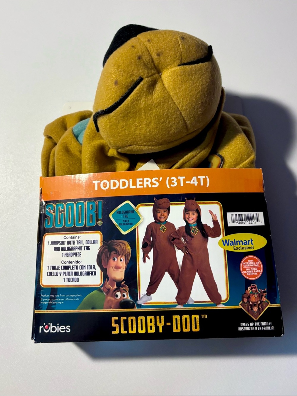 NWT Rubies Scooby-Doo Toddler Costume Jumpsuit Headpiece Walmart Exclusive 3T-4T